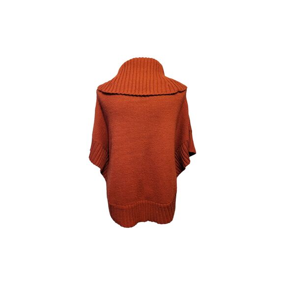Dress Barn Poncho Cape Sweater Women L/XL Orange Winter Warm Soft - Picture 4 of 7